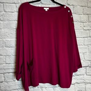 NWT J.Jill Button Shoulder Top